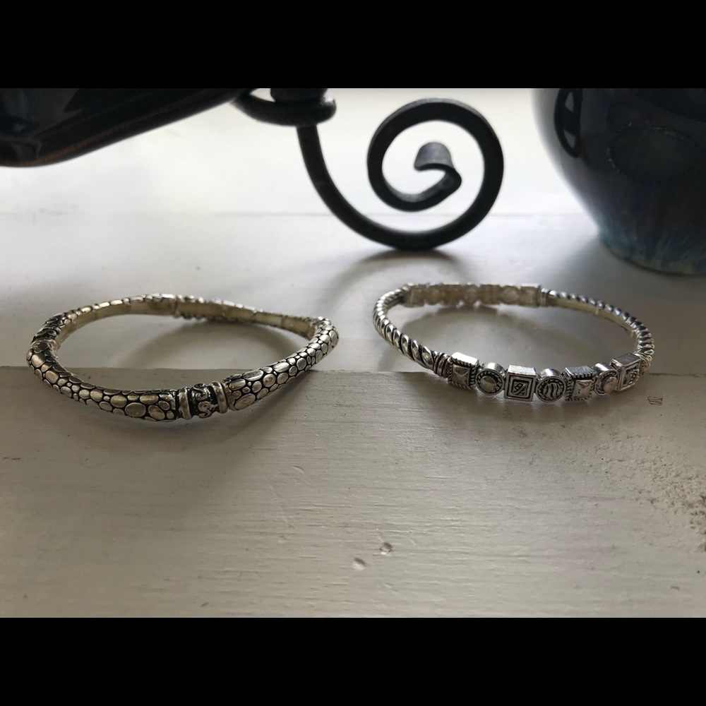 Silver stretch bracelets